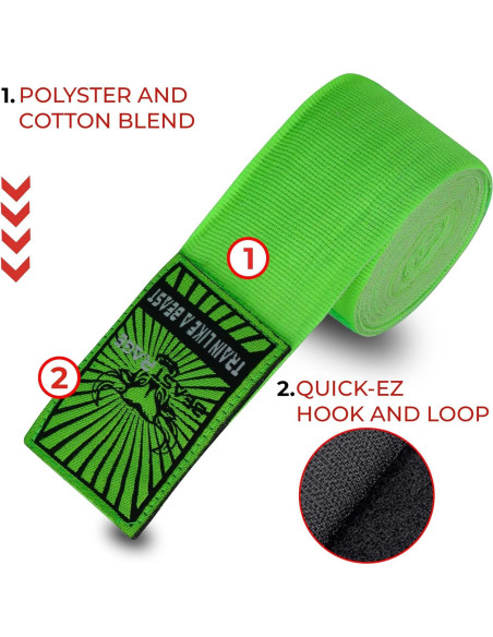 Envolturas de Mano BEAST RAGE 4.5m Semi-Elásticas para Boxeo
