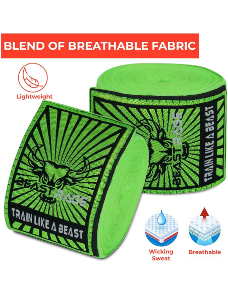 Envolturas de Mano BEAST RAGE 4.5m Semi-Elásticas para Boxeo