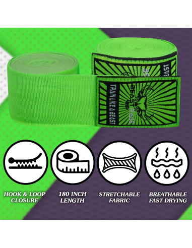 Envolturas de Mano BEAST RAGE 4.5m Semi-Elásticas para Boxeo
