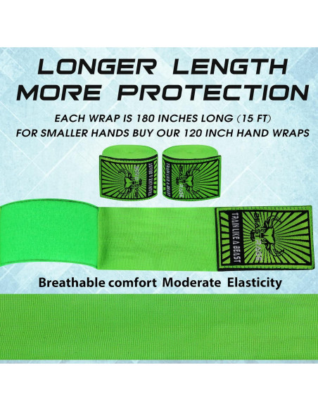 Envolturas de Mano BEAST RAGE 4.5m Semi-Elásticas para Boxeo