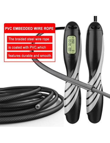 Cuerda de Saltar Digital SIERLIKY con Contador LCD y Ajuste de Peso