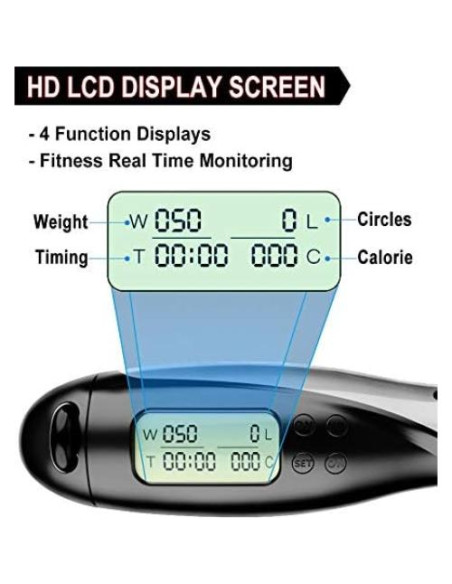 Cuerda de Saltar Digital SIERLIKY con Contador LCD y Ajuste de Peso