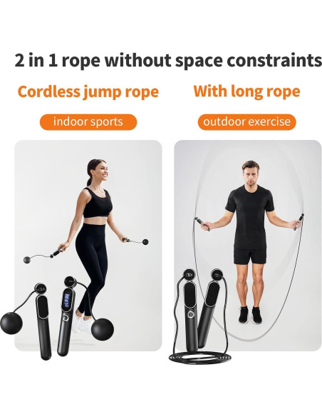 Cuerda de Salto Inalámbrica ATHSPO con Contador y Peso 2 en 1