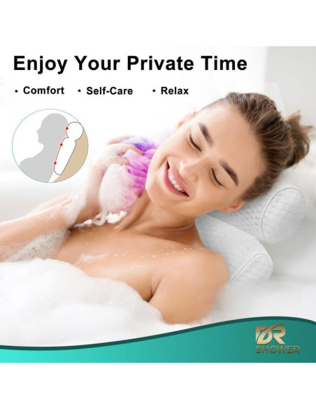 Almohada de Baño Fitheaven con Ventosas Antideslizantes 35x26cm