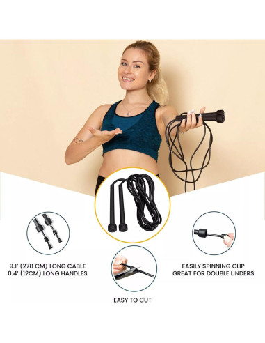 Cuerda de Saltar Ajustable Genérico 2.74m para Fitness