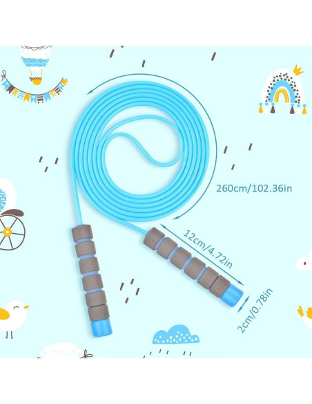 Cuerda de saltar ajustable flintronic 260 cm para niños