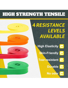 Bandas de Resistencia YOVKOK para Ejercicio - Set 4 Unidades 2