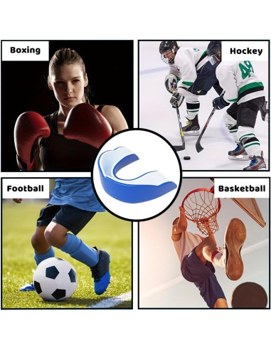 Protector Bucal Deportivo Besosay Adulto Ajustable Azul/Blanco