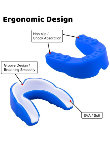 Protector Bucal Deportivo Besosay Adulto Ajustable Azul/Blanco