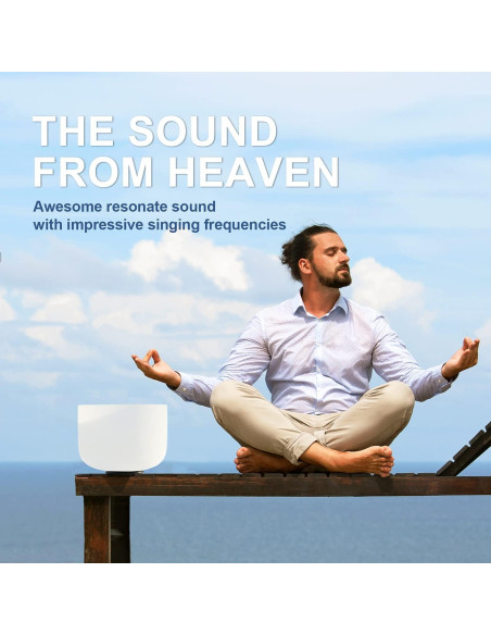 Cuenco de Cuarzo Cristal 20.32 cm Nota C Mate CVNC