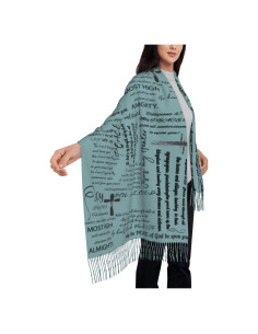 Chal de Oración YQIUSM con Versículos de la Biblia 197x72cm