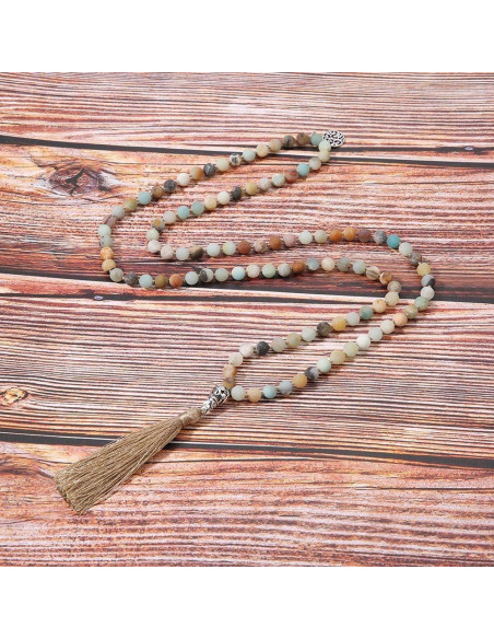 Collar de Meditación Mala 108 BALIBALI con Amazonita Natural Collar de Meditación Mala 108 BALIBALI con Amazonita Natural