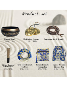 Conjunto de Meditación Tibetana Artcome - Cuenco Cantante 8.5cm 2