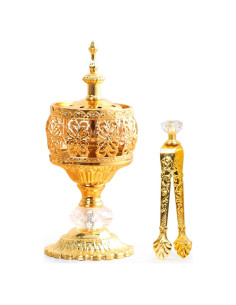 Soporte para Incienso Xisakaca Oro Cilíndrico 14x8cm