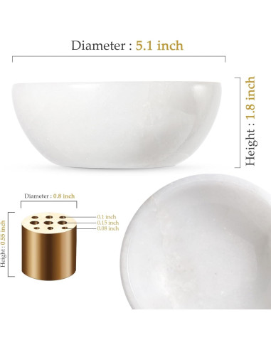 Soporte de Incienso de Mármol Natural Koville 12.95 cm