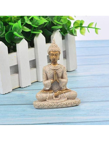 Estatua de Buda de Meditación Comimark Hecha a Mano Arenisca 8.5cm