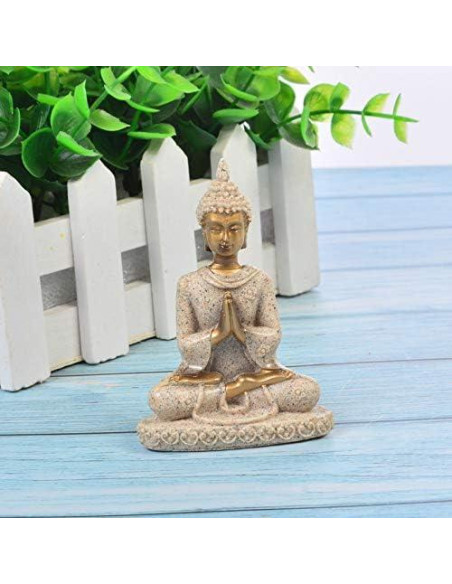 Estatua de Buda de Meditación Comimark Hecha a Mano Arenisca 8.5cm