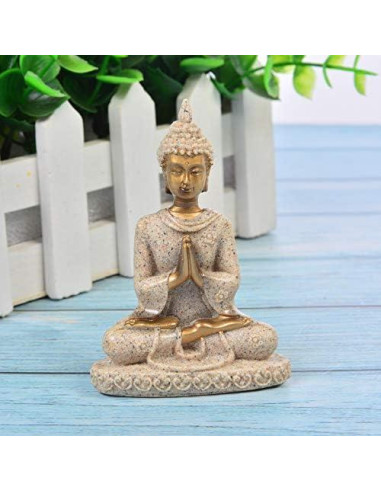 Estatua de Buda de Meditación Comimark Hecha a Mano Arenisca 8.5cm