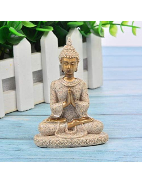 Estatua de Buda de Meditación Comimark Hecha a Mano Arenisca 8.5cm