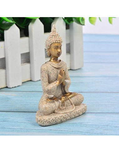 Estatua de Buda de Meditación Comimark Hecha a Mano Arenisca 8.5cm