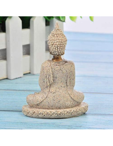 Estatua de Buda de Meditación Comimark Hecha a Mano Arenisca 8.5cm