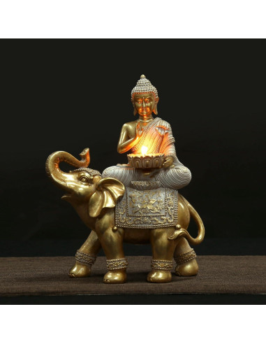 Estatua de Buda Dorada para Decoración Zen 22.5x10.5x29.2cm