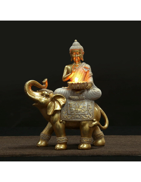 Estatua de Buda Dorada para Decoración Zen 22.5x10.5x29.2cm
