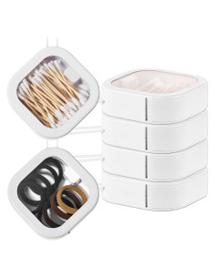 Organizador de Coletas de Cabello Kathfly 4 Pcs Blanco Portátil