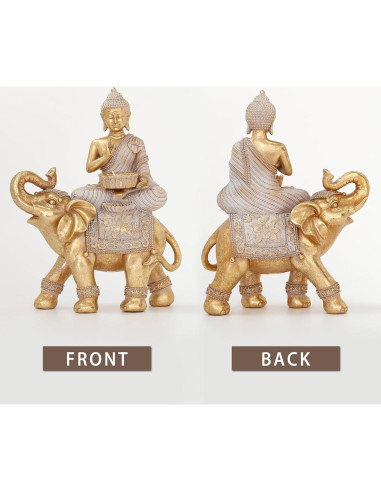 Estatua de Buda Dorada para Decoración Zen 22.5x10.5x29.2cm