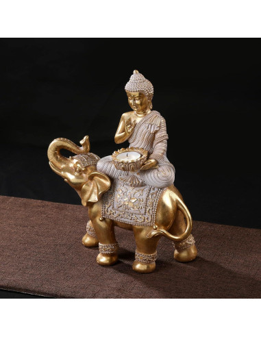 Estatua de Buda Dorada para Decoración Zen 22.5x10.5x29.2cm