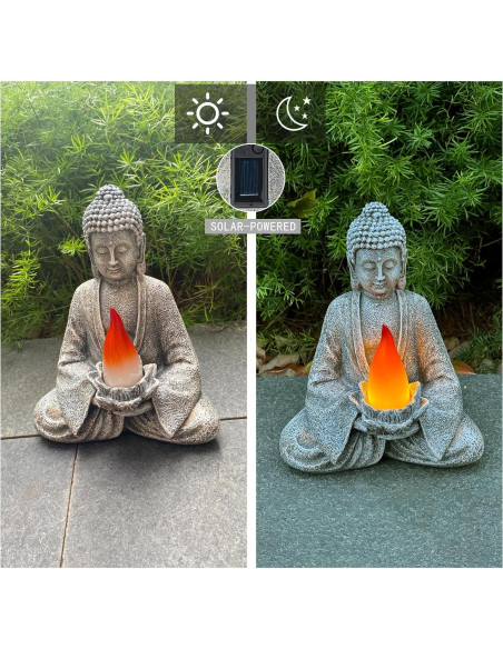 Estatua de Buda Meditador Solar con Luz LED - Decoración de Jardín Estatua de Buda Meditador Solar con Luz LED - Decoración de Jardín