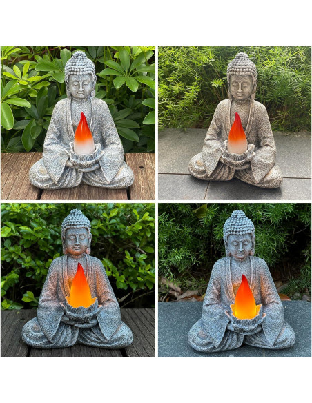 Estatua de Buda Meditador Solar con Luz LED - Decoración de Jardín Estatua de Buda Meditador Solar con Luz LED - Decoración de Jardín