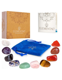 Conjunto de 10 Cristales de Chakra Elementao - Piedras Naturales para Meditación y Reiki