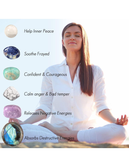 Conjunto de Cristales Sanadores QianCannaor para Ansiedad