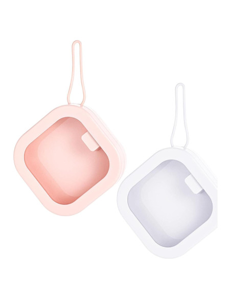 Organizador de Gomas para el Cabello Prudiut 2 Piezas Rosa y Blanco