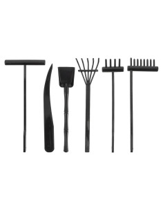 Kit 6 Pcs Rastrillos de Jardín Zen Negro STOBOK - Accesorios Decorativos