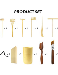 Juego de Herramientas de Jardín Zen Artcome - 6 Rastrillos y Accesorios 2