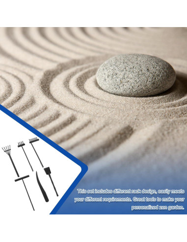 Kit 6 Pcs Rastrillos de Jardín Zen Negro STOBOK - Accesorios Decorativos