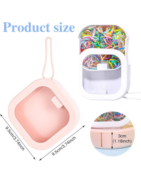 Organizador de Gomas para el Cabello Prudiut 2 Piezas Rosa y Blanco