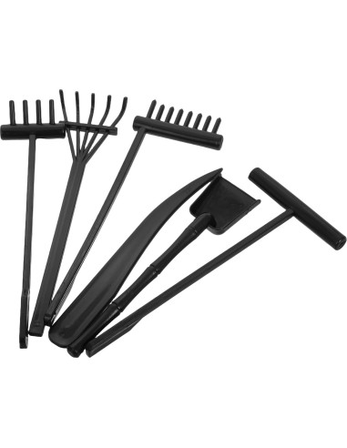 Kit 6 Pcs Rastrillos de Jardín Zen Negro STOBOK - Accesorios Decorativos