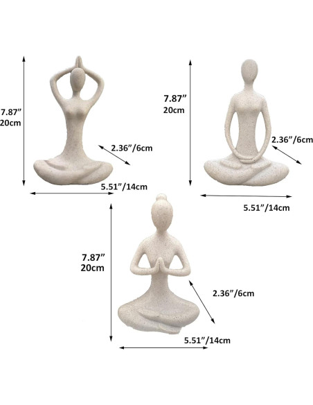 Estatua de Yoga Echainstar 14x6x20cm Decoración Zen Estatua de Yoga Echainstar 14x6x20cm Decoración Zen