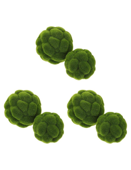 Bolas de Musgo Verde Cabilock 6 Piezas 10cm Decorativas