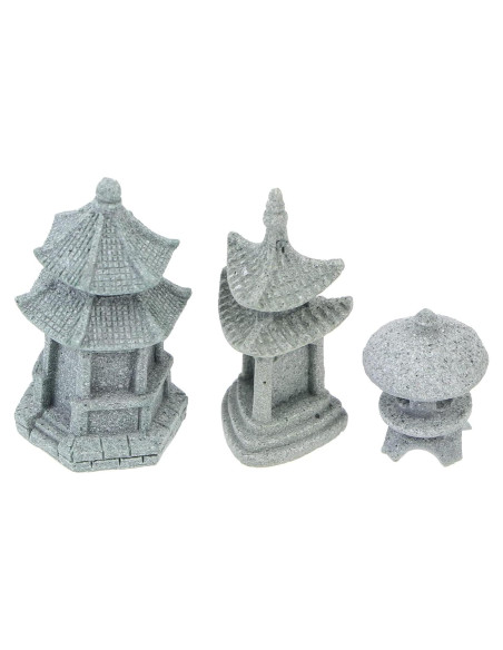Adorno de Jardín Miniatura Happyyami - Pabellón y Linterna