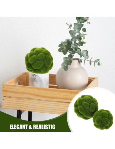 Bolas de Musgo Verde Cabilock 6 Piezas 10cm Decorativas