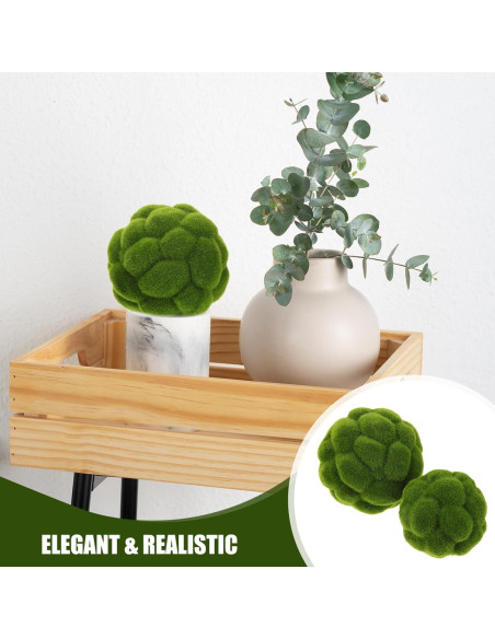 Bolas de Musgo Verde Cabilock 6 Piezas 10cm Decorativas