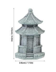 Adorno de Jardín Miniatura Happyyami - Pabellón y Linterna 2