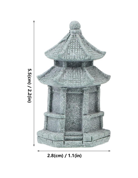 Adorno de Jardín Miniatura Happyyami - Pabellón y Linterna