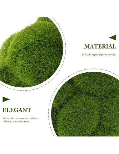 Bolas de Musgo Verde Cabilock 6 Piezas 10cm Decorativas