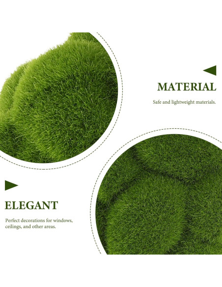 Bolas de Musgo Verde Cabilock 6 Piezas 10cm Decorativas