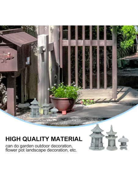 Adorno de Jardín Miniatura Happyyami - Pabellón y Linterna